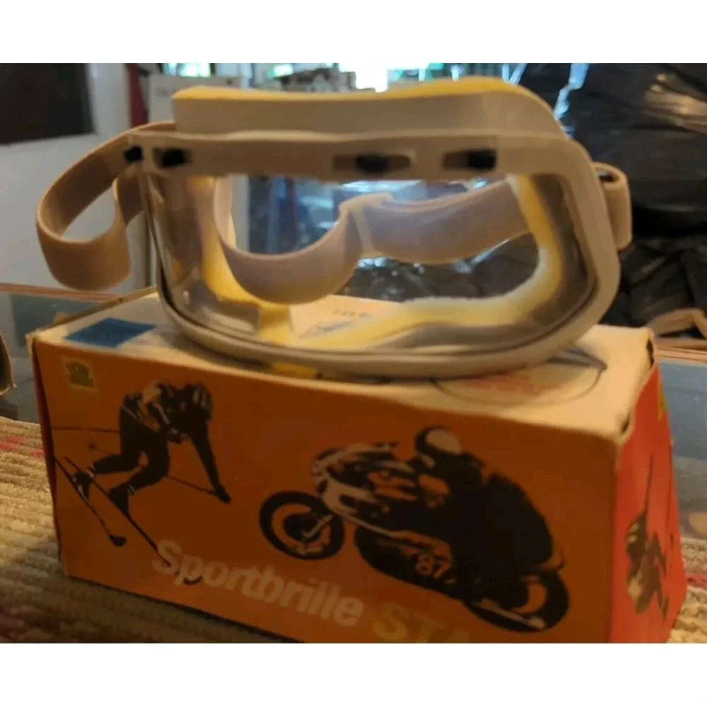 Vintage NOS Retro Sport Goggles Row Rathenow‎ Snowmobile Ski Germany 1970s READ